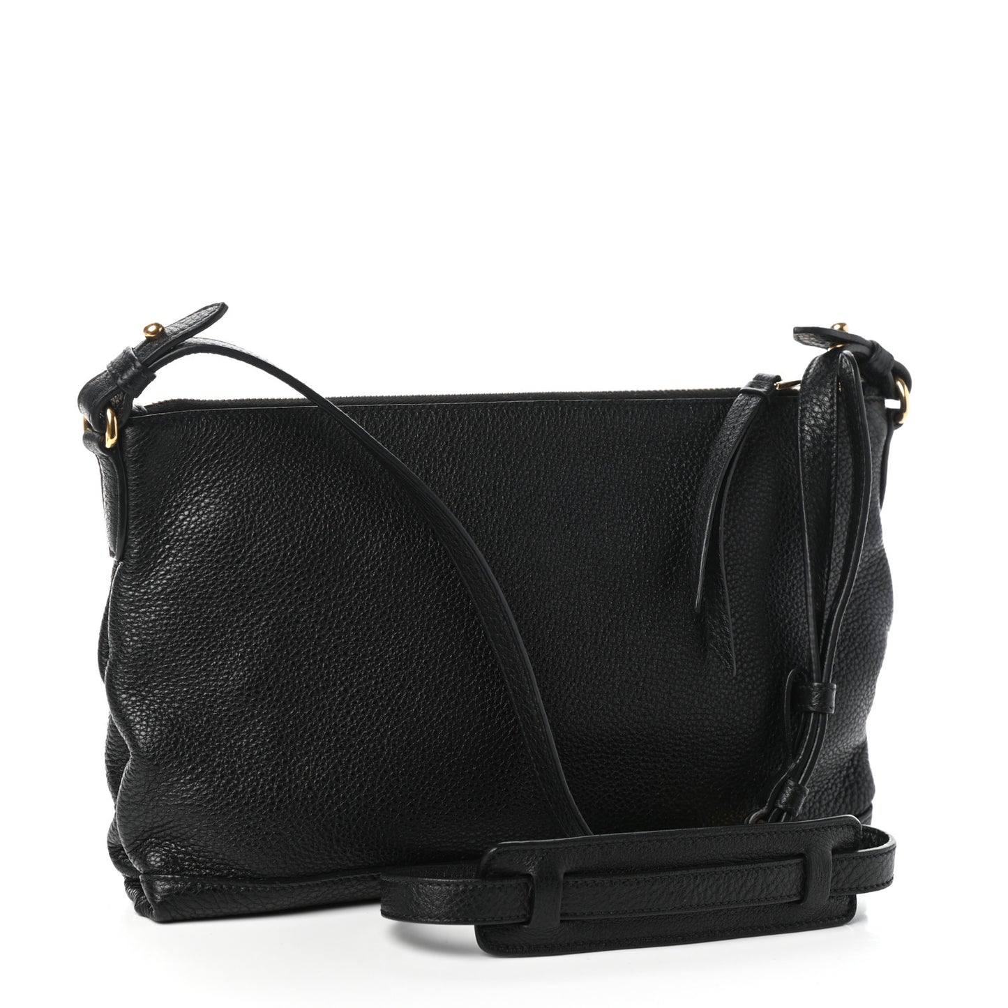 Vitello Daino Crossbody Bag Black