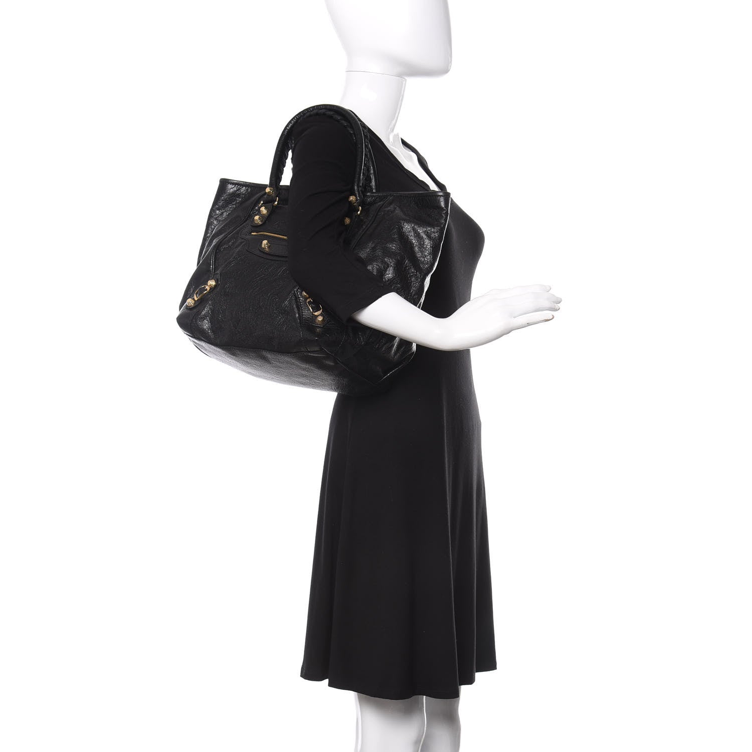Balenciaga Agneau Giant 12 Gold Hardware S Sunday Tote Black 2 of 10