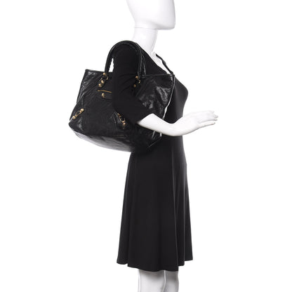 Balenciaga Agneau Giant 12 Gold Hardware S Sunday Tote Black 2 of 10