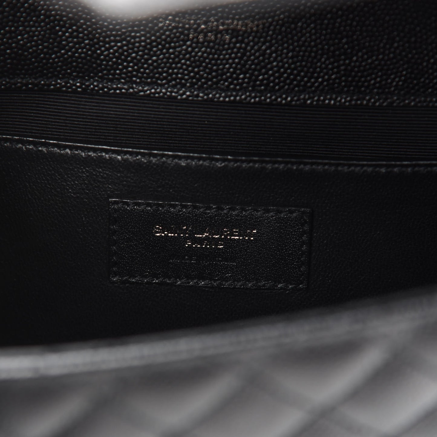 Grain De Poudre Textured Mixed Matelasse Triquilt Medium Monogram Satchel Black