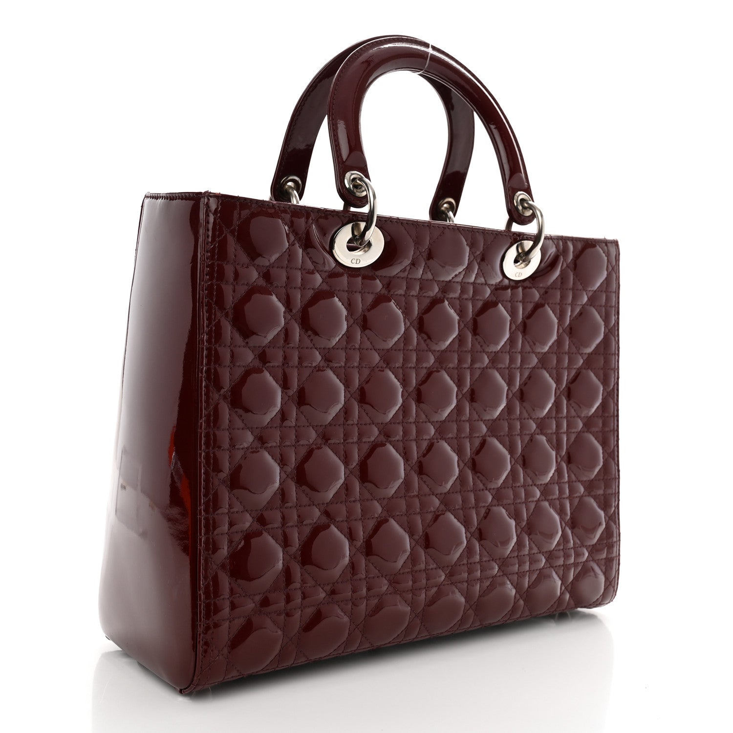Christian Dior Patent Cannage Large Lady Dior Red 3 of 11