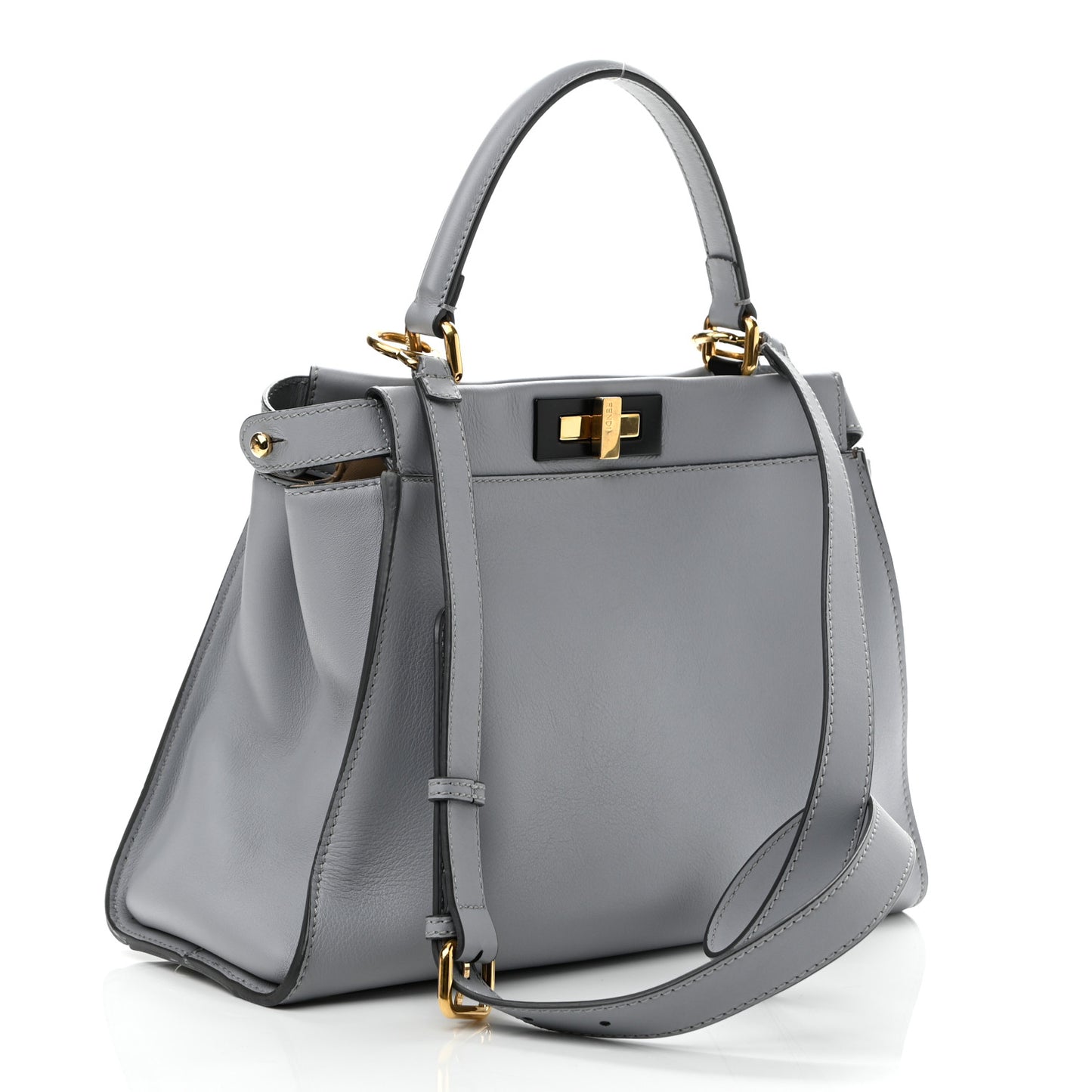 Vitello Seta Shiny Nappa Medium Peekaboo Iconic Satchel Ardesia Amido