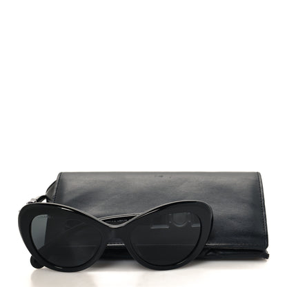 Chanel Acetate Glass Pearls Cat Eye Sunglasses 5443-H Black 7 of 7