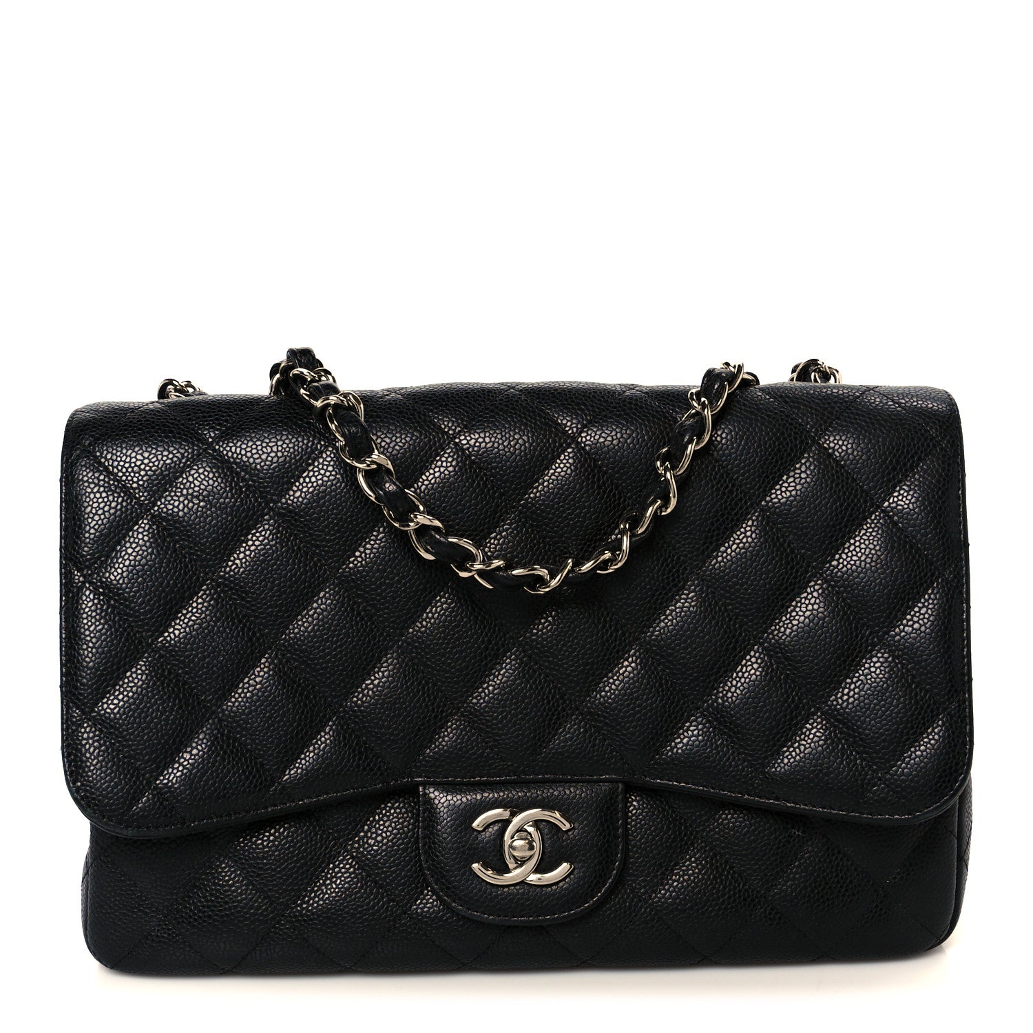 Chanel Caviar Quilted Jumbo Single Flap Black 1 of 12
