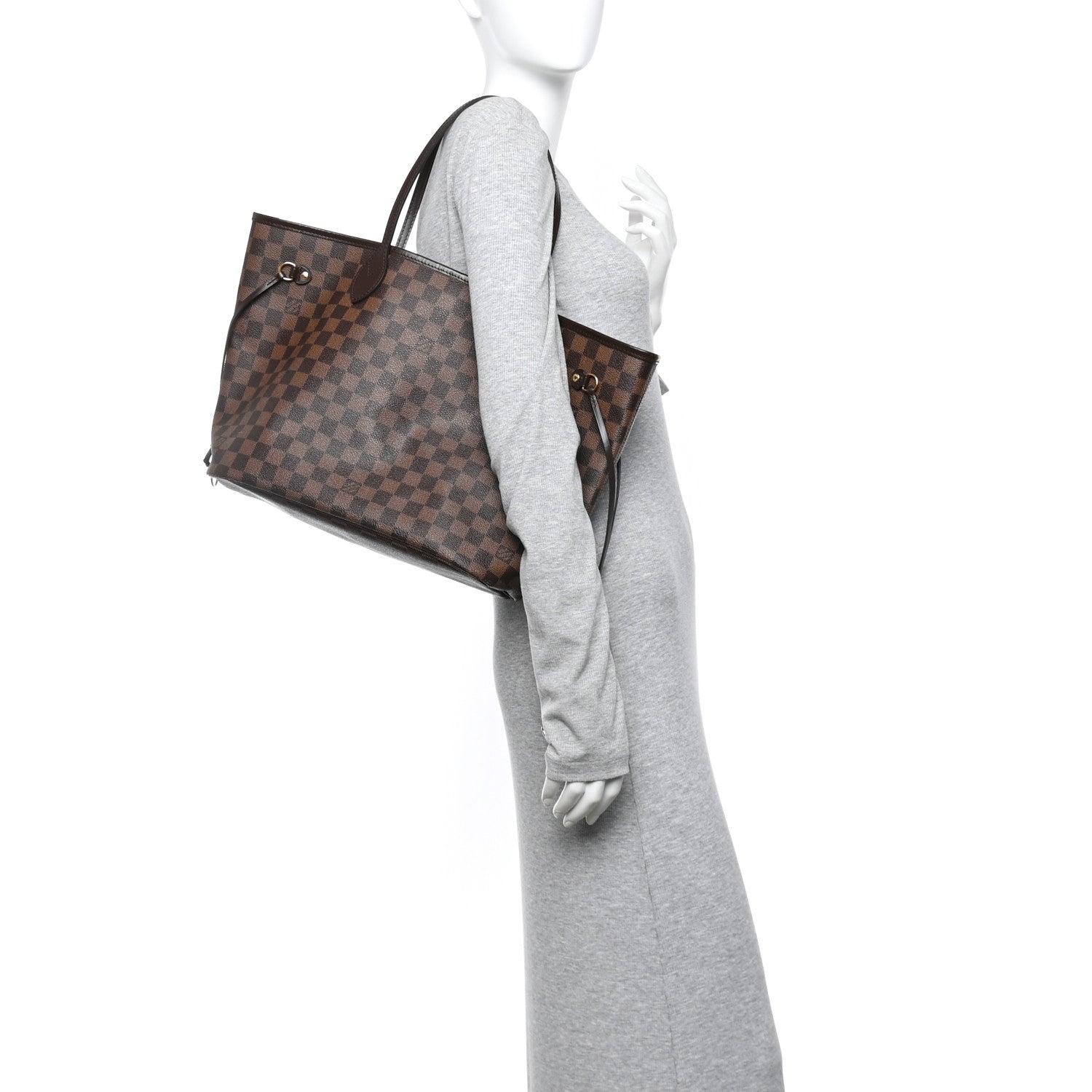 Louis Vuitton Damier Ebene Neo Neverfull MM Rose Ballerine 2 of 14