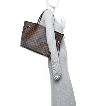 Louis Vuitton Damier Ebene Neo Neverfull MM Rose Ballerine 2 of 14