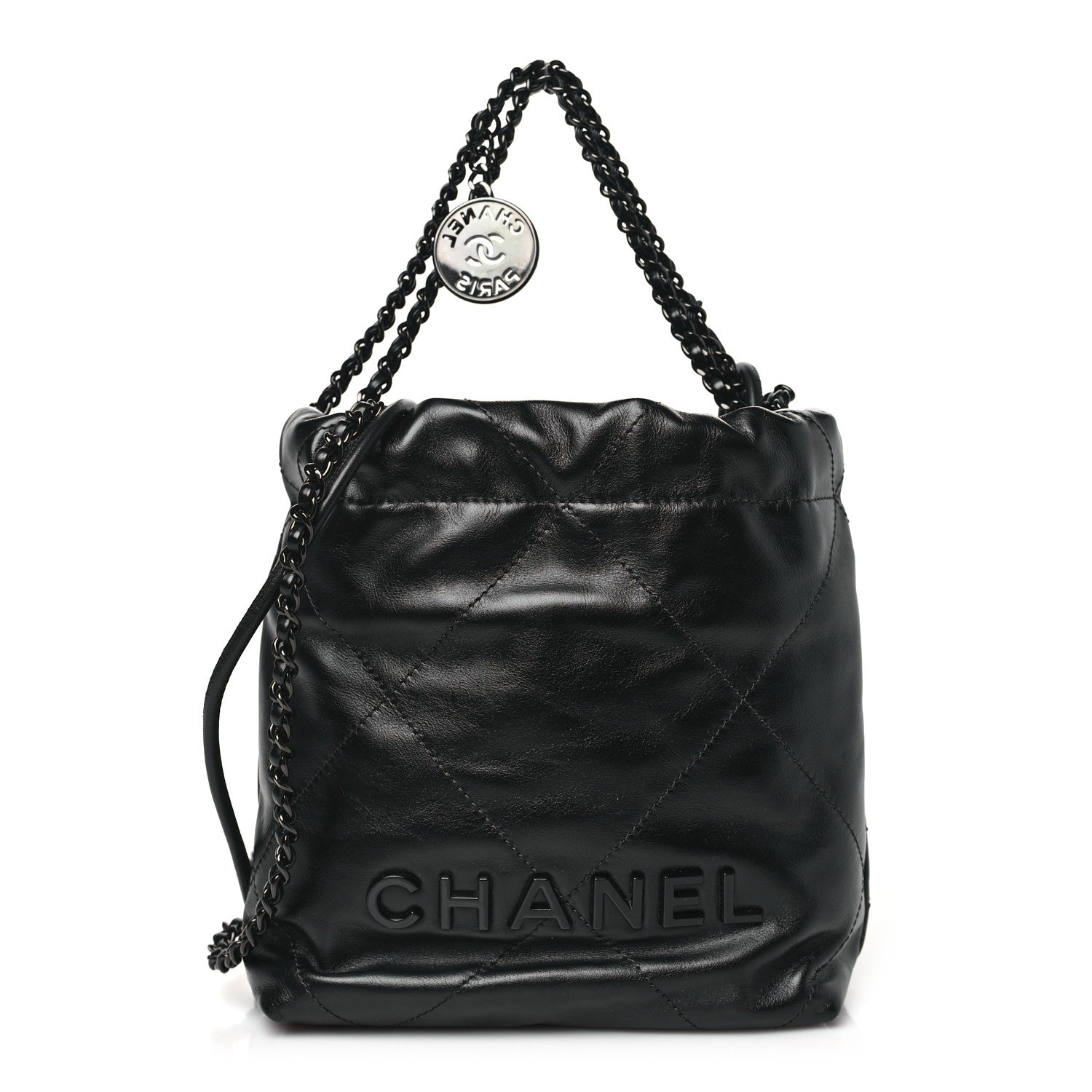 Chanel Shiny Calfskin Quilted Mini Chanel 22 So Black 1 of 11