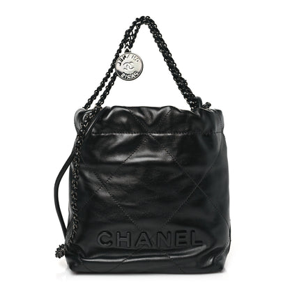 Chanel Shiny Calfskin Quilted Mini Chanel 22 So Black 1 of 11