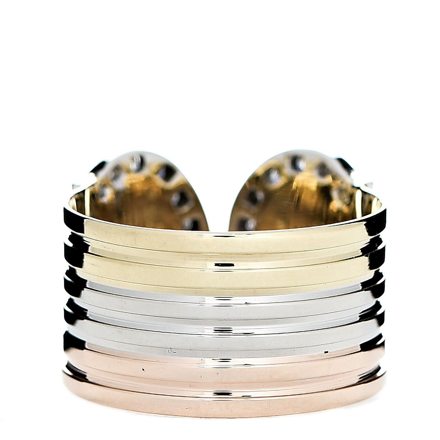 Cartier 18K Pink Yellow White Gold Diamond C De Ring 49 4.75 3 of 7