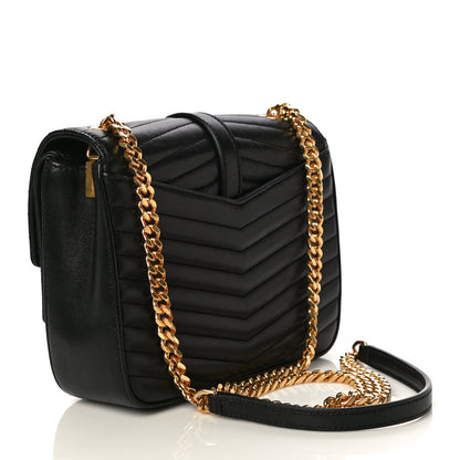 Saint Laurent Lambskin Matelasse Chevron Monogram Small Sulpice Bag Black 3 of 11