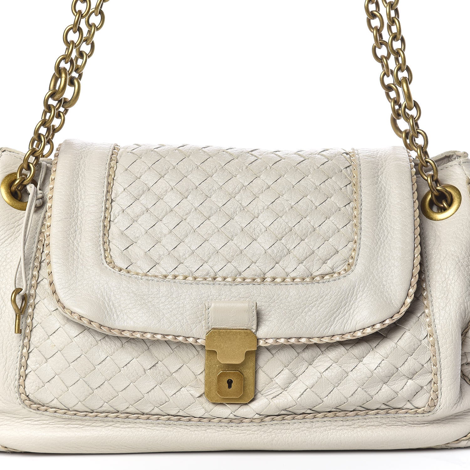 Bottega Veneta Nappa Intrecciato Napoli Shoulder Bag Cream 9 of 14