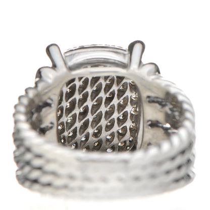 David Yurman Sterling Silver Diamond 16mm Wheaton Ring 54 7 5 of 7