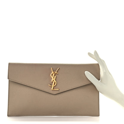 Saint Laurent Grain De Poudre Uptown Pouch Dark Beige 2 of 10