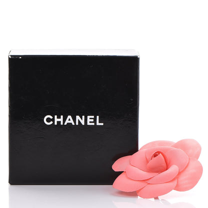 Chanel Silk Taffeta Camellia Brooch Pin Rose Pink 5 of 5