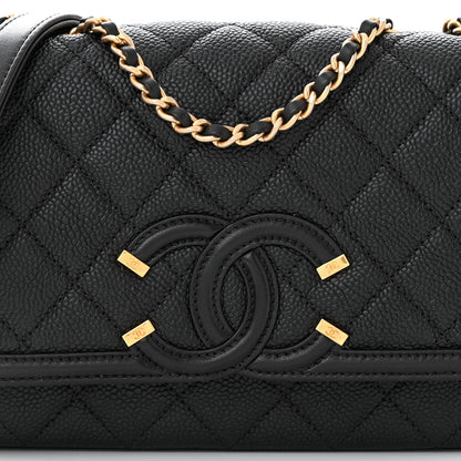 Chanel Caviar Quilted Small CC Filigree Flap Black 8 of 11