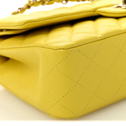 Chanel Caviar Quilted Medium Double Flap Yellow 9 of 10