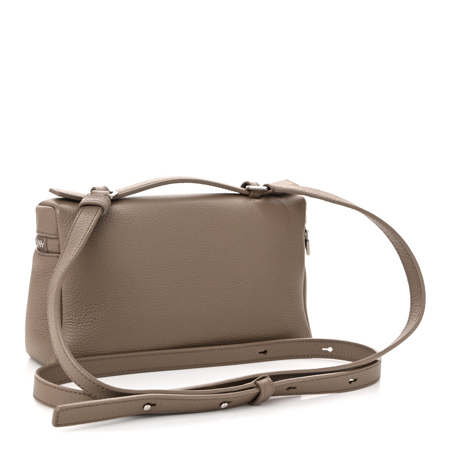 Loro Piana Grained Calfskin L19 Extra Pocket Pouch Warm Mastic 3 of 9
