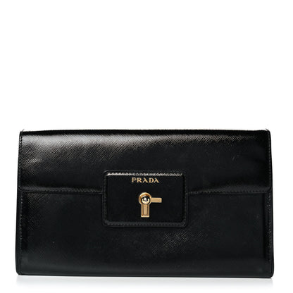 Prada Vernice Saffiano Clutch Black 1 of 13