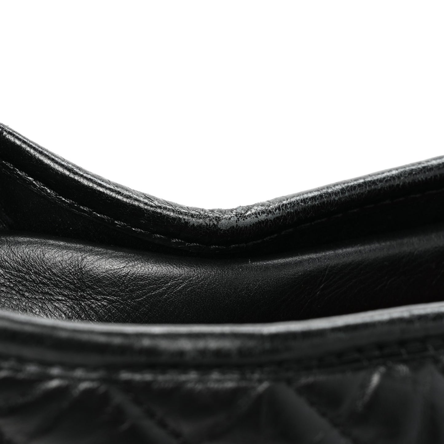 Aged Calfskin Chevron Quilted Large Gabrielle Hobo Black