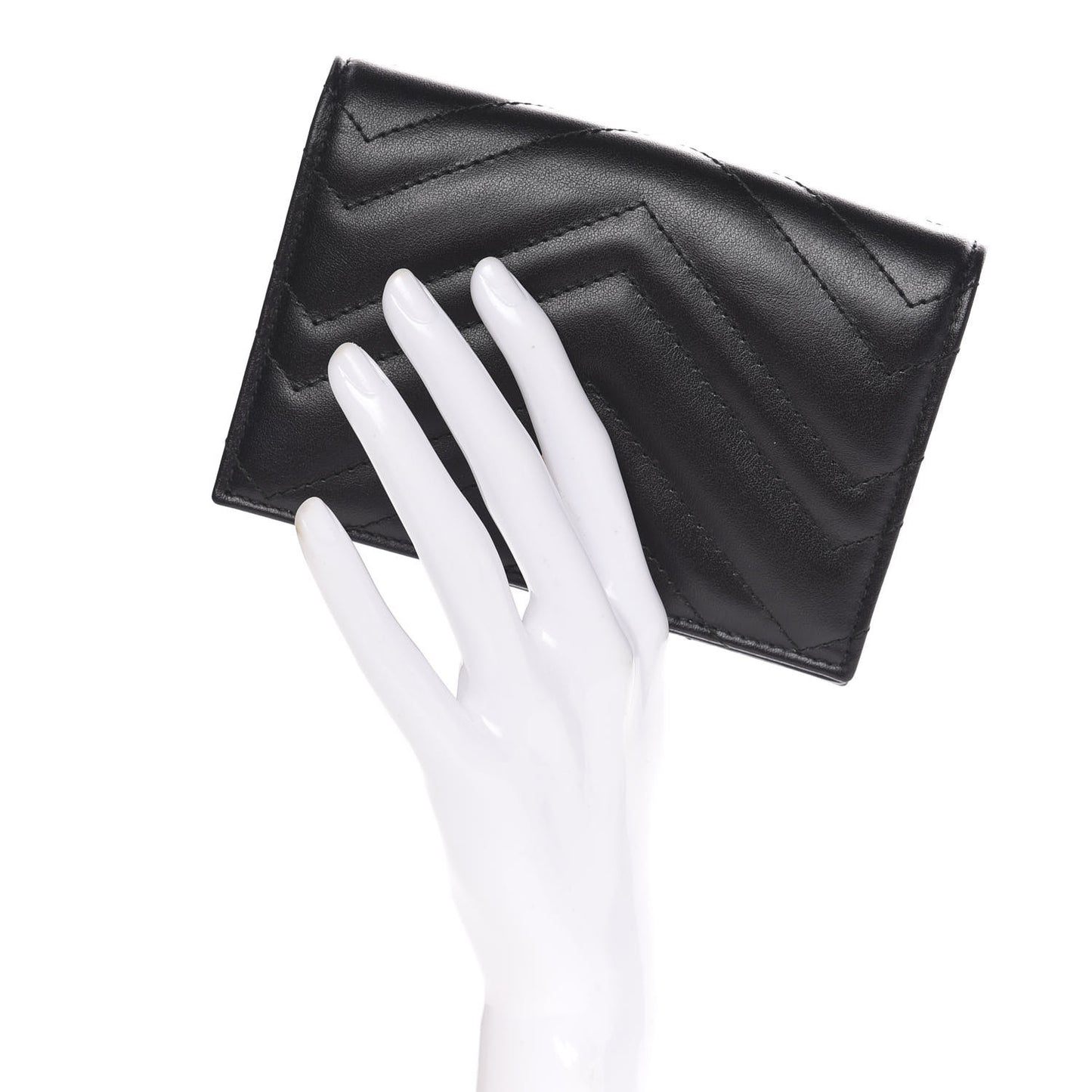 Calfskin Matelasse GG Marmont Passport Case Black