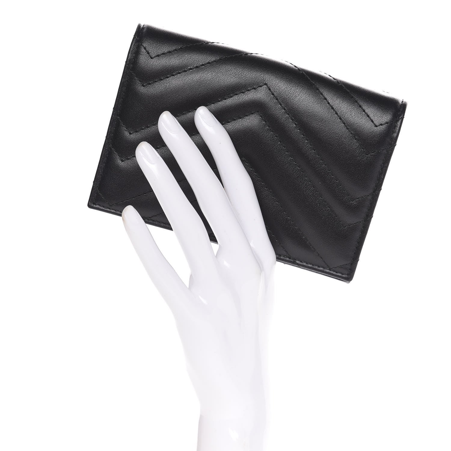 Gucci Calfskin Matelasse GG Marmont Passport Case Black 2 of 8