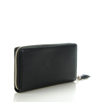 Gucci Pebbled Calfskin Studded Soho Zip Around Wallet Black 3 of 7