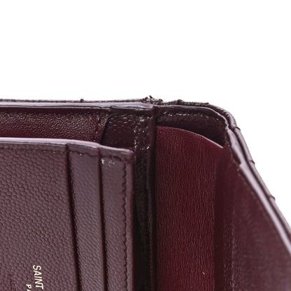 Saint Laurent Grain De Poudre Matelasse Chevron Cassandre Card Case Bordeaux 8 of 10