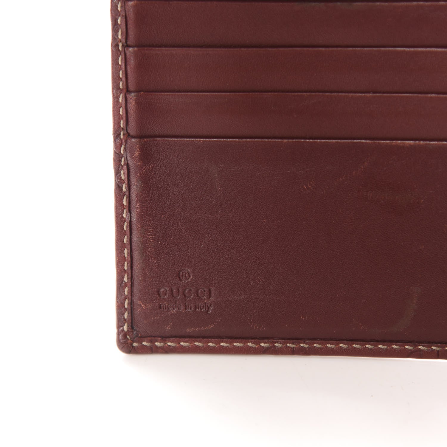 Gucci Guccissima Metal Bar French Flap Wallet Brown 6 of 8