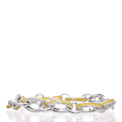 Tiffany Sterling Silver Enamel Link Bracelet Yellow 7 of 8