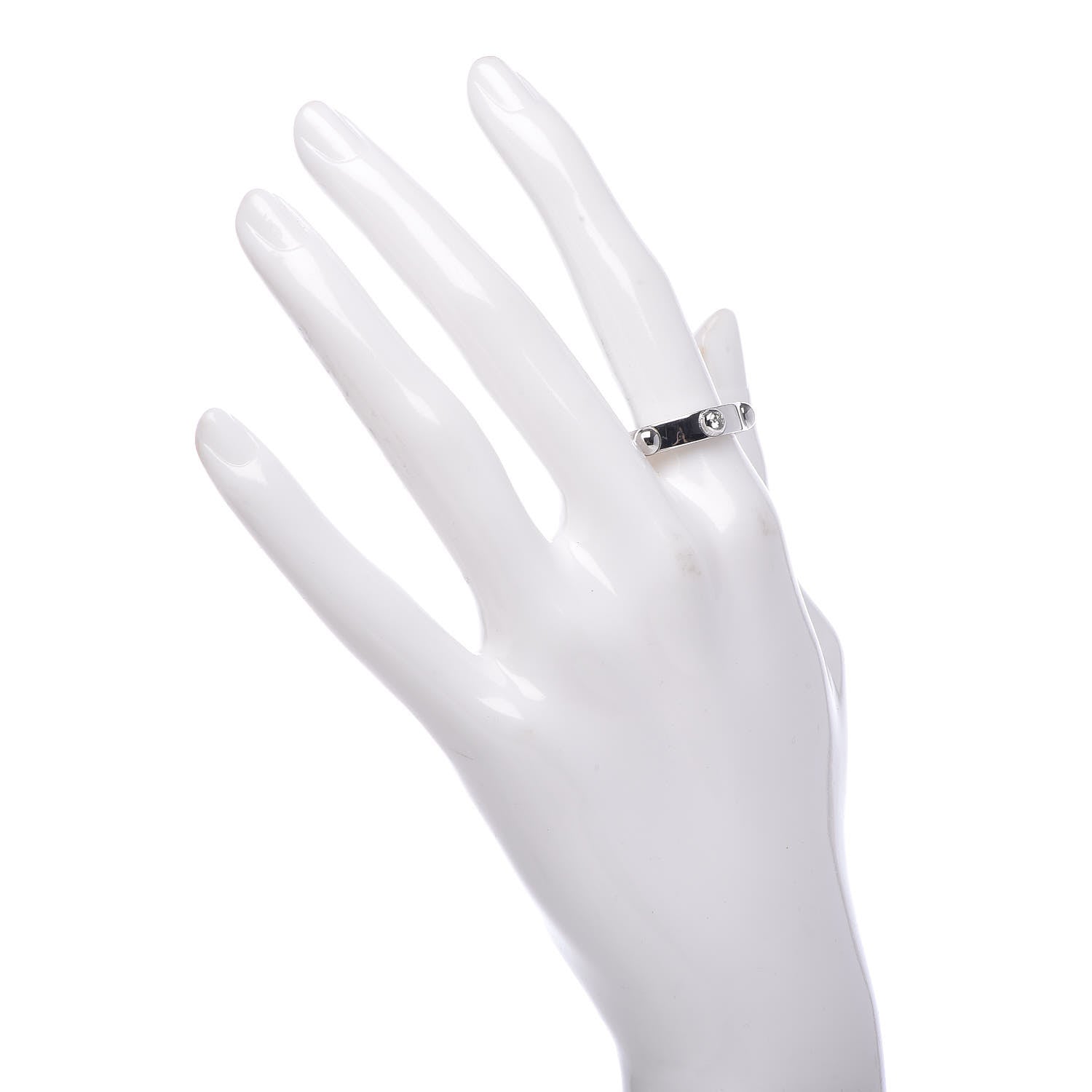 Louis Vuitton 18K White Gold Diamond Bague Clous Ring 53 6.25 2 of 5