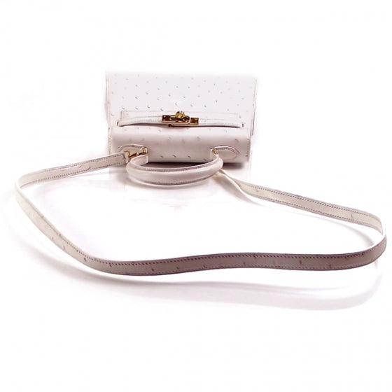 Hermes Ostrich Mini Kelly White 5 of 11