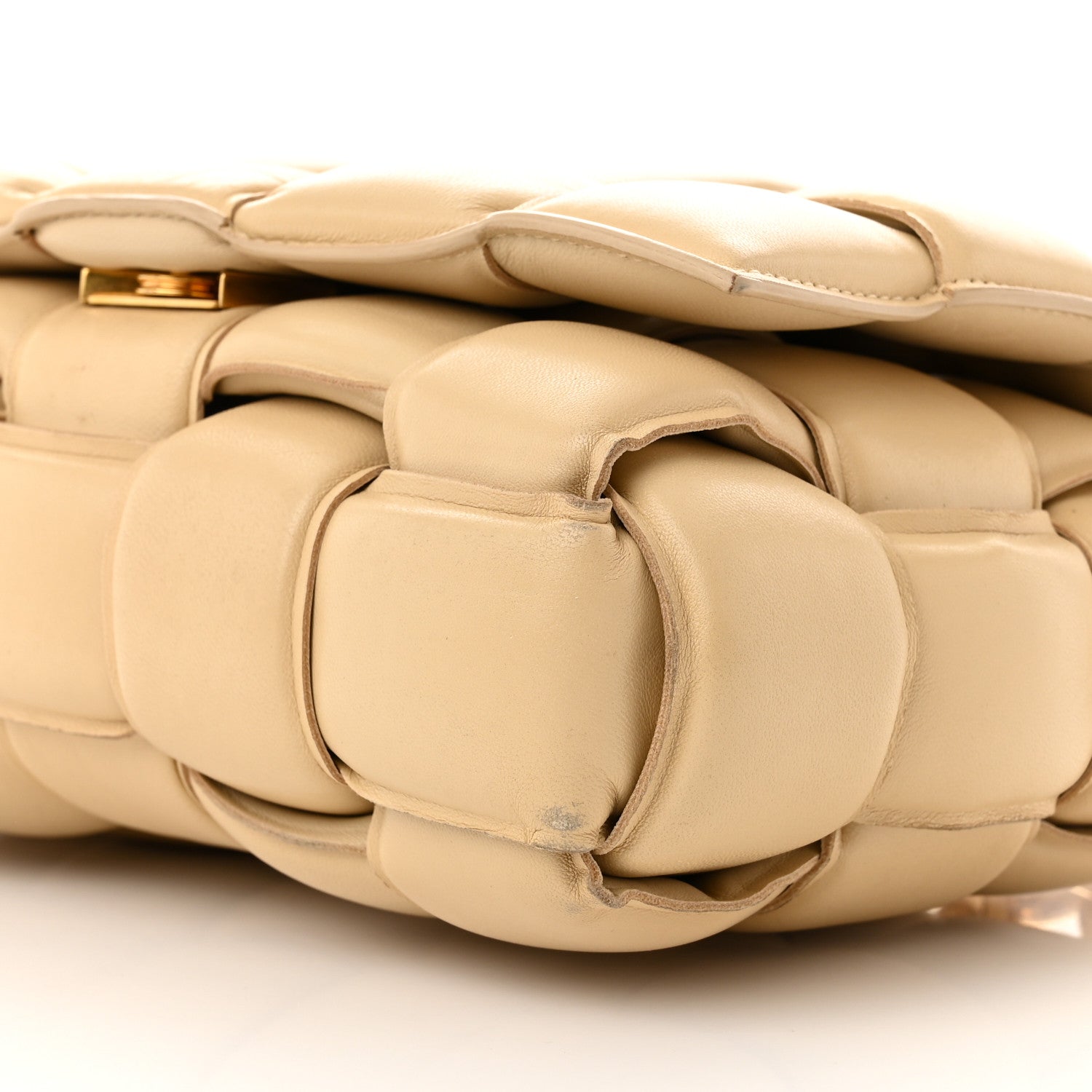 Bottega Veneta Lambskin Maxi Intreccio Padded Chain Cassette Crossbody Bag Porridge 9 of 12