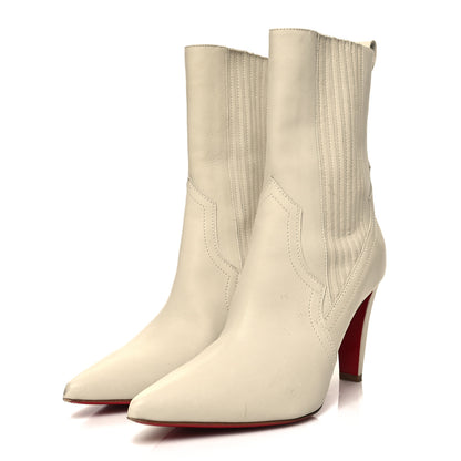 Christian Louboutin Calfskin Santigag 85 Ankle Boots 38 White 3 of 11