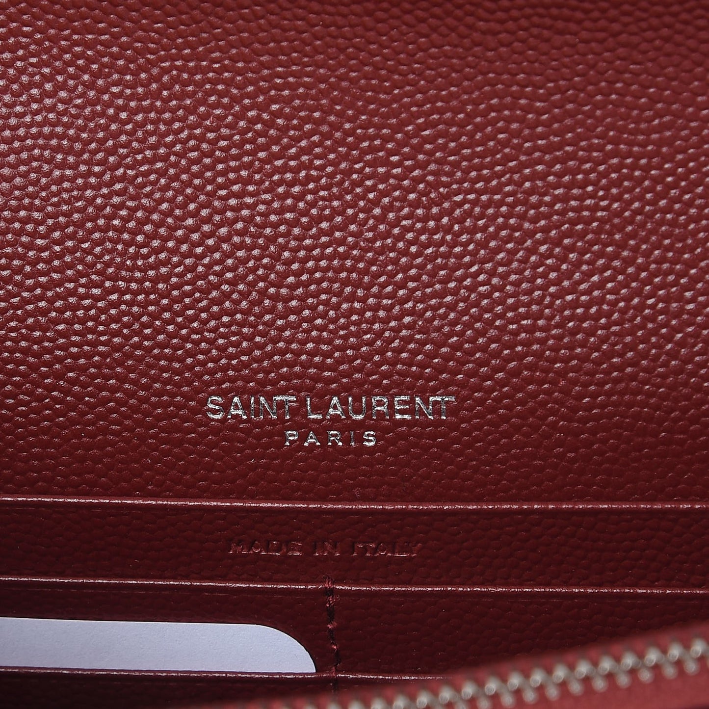 Grain De Poudre Matelasse Chevron Monogram Envelope Chain Wallet Palissandre