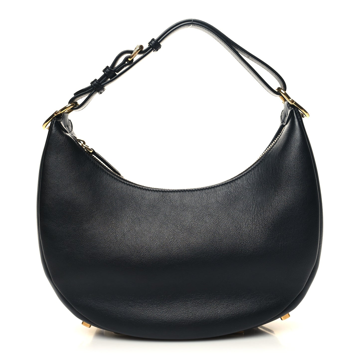 Vitello Grace Matte Small Fendigraphy Hobo Bag Black