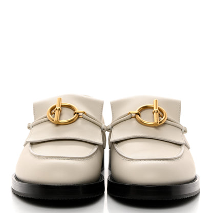 Hermes Calfskin Womens Impact Loafers 36.5 Blanc De Paris 2 of 9