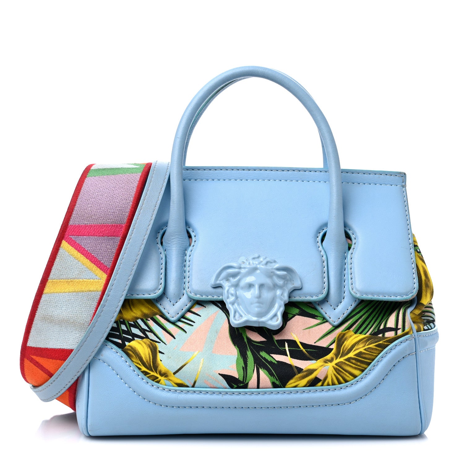 Versace Calfskin Canvas Medium Palazzo Empire Bag Desert Palm 1 of 19