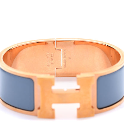 Hermes Enamel Clic Clac H Wide Bracelet PM Bleu Lin 4 of 4