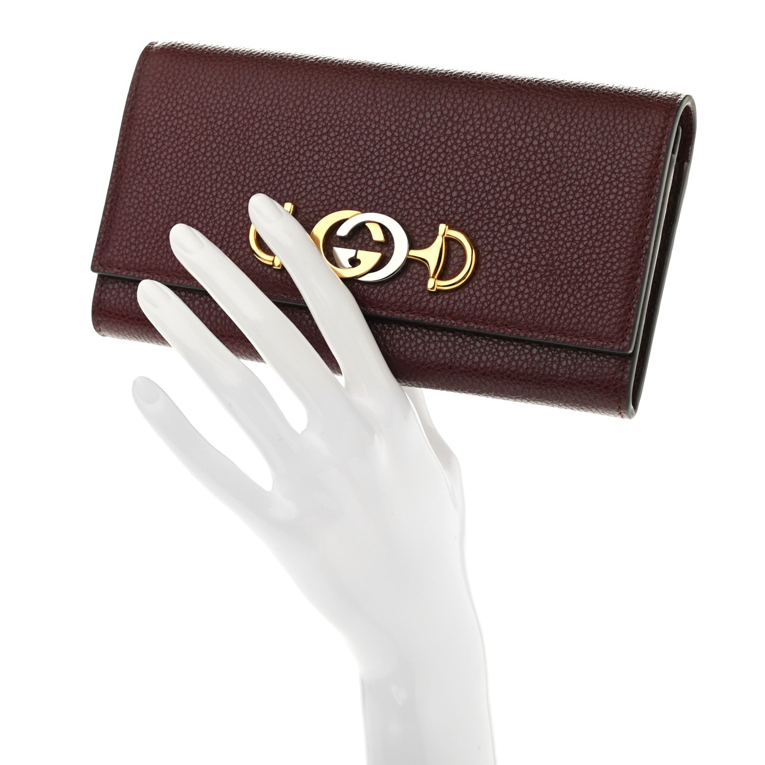 Gucci Grainy Calfskin Zumi Continental Wallet Vintage Bordeaux 2 of 7