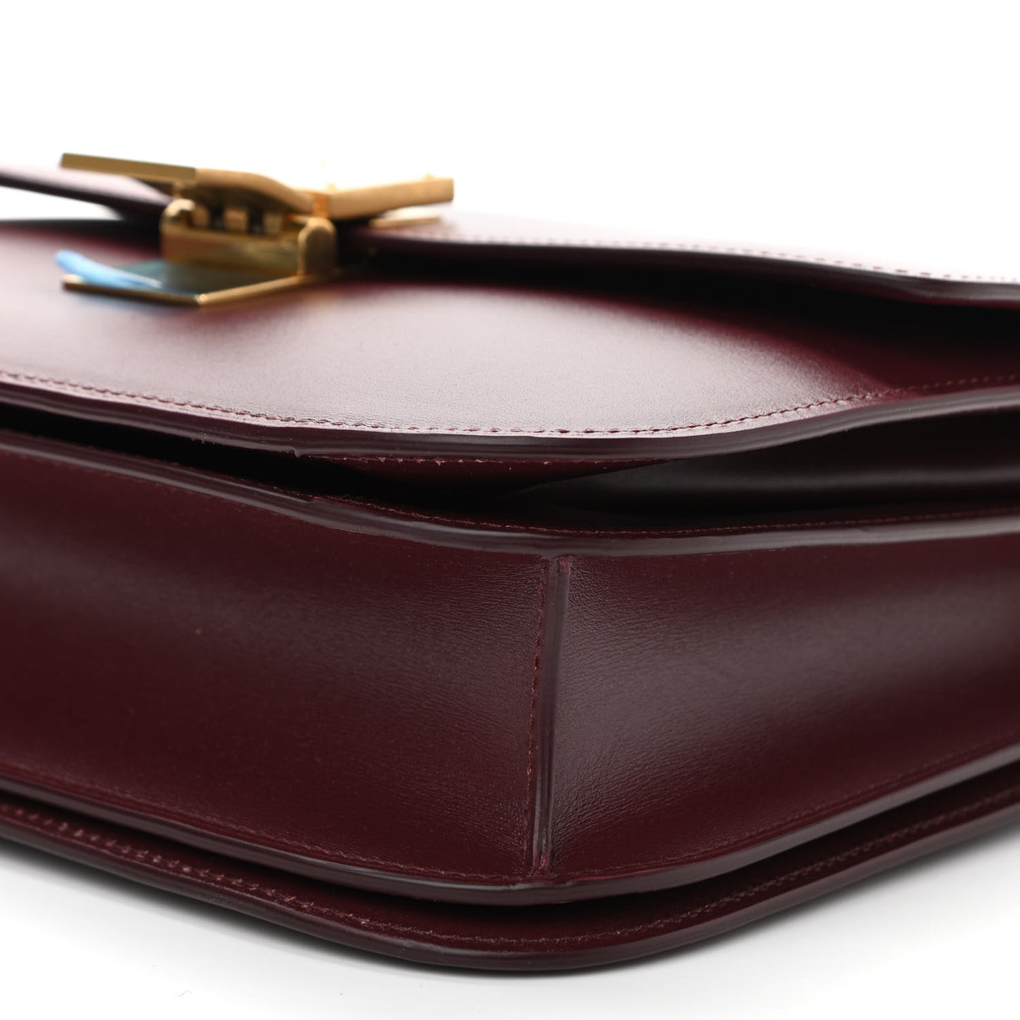 Box Calfskin Medium Classic Box Flap Bag Burgundy