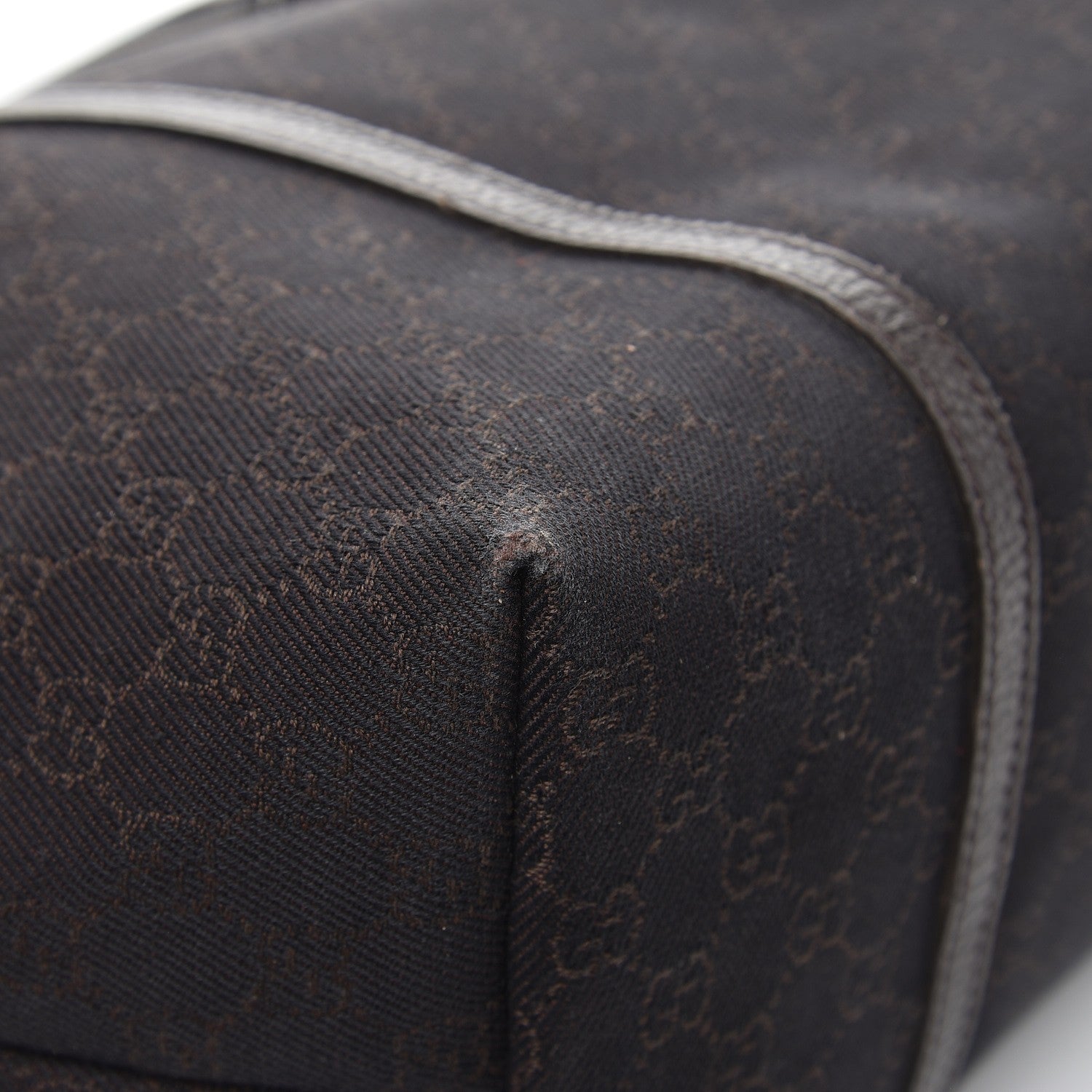 Gucci Denim Dollar Calfskin GG Monogram Large Joy Tote Brown 10 of 14