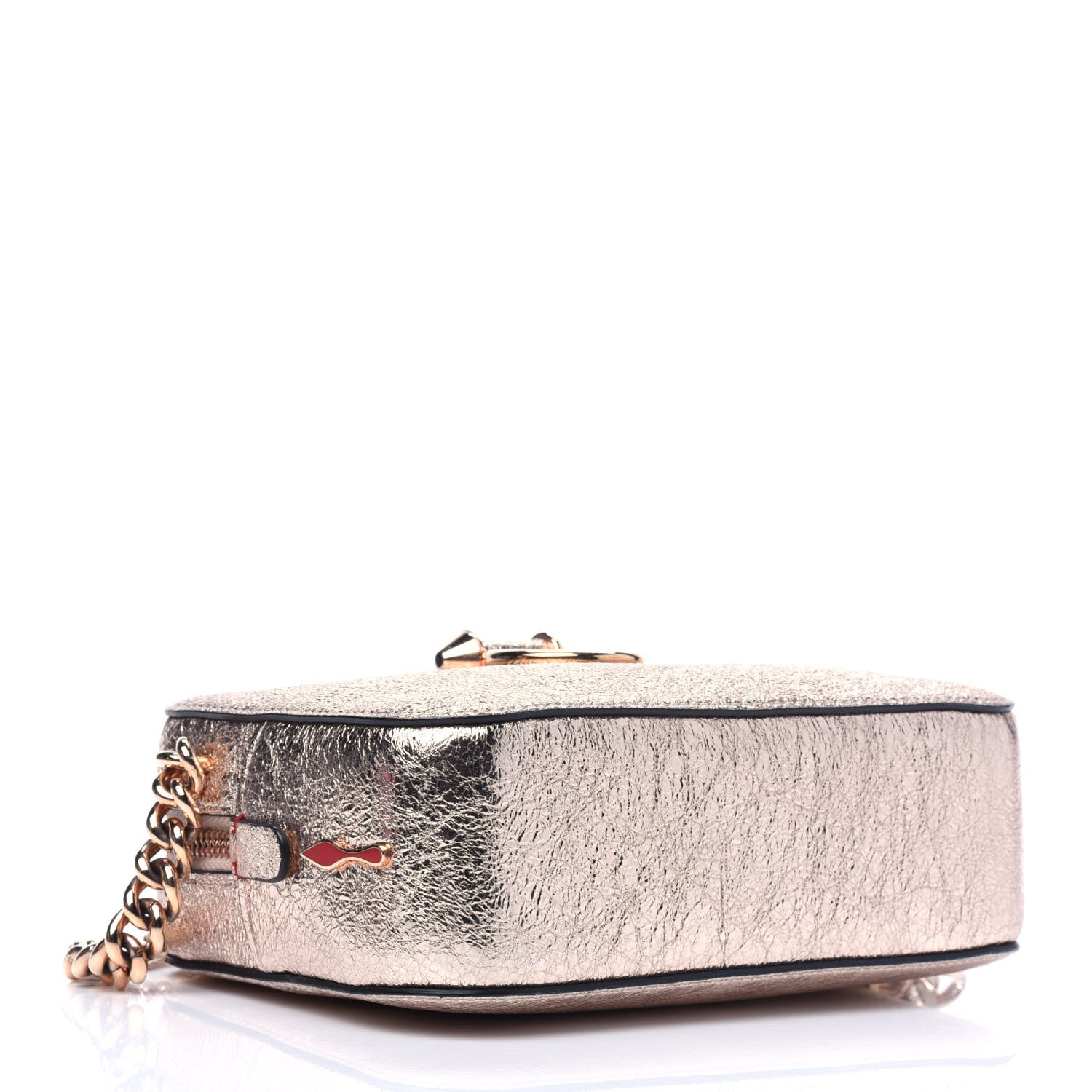Christian Louboutin Metallic Crinkled Nappa Mini Rubylou Platine 4 of 14
