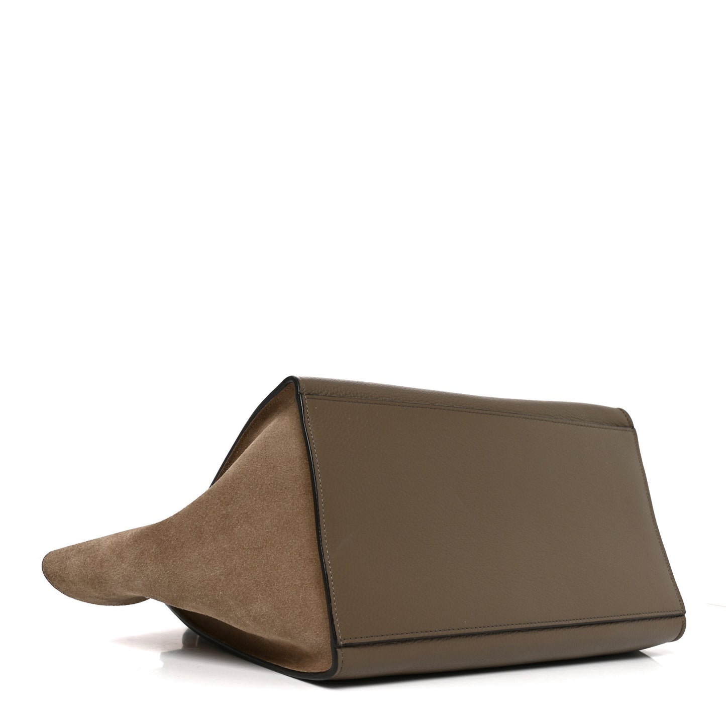 Drummed Calfskin Suede Small Trapeze Souris