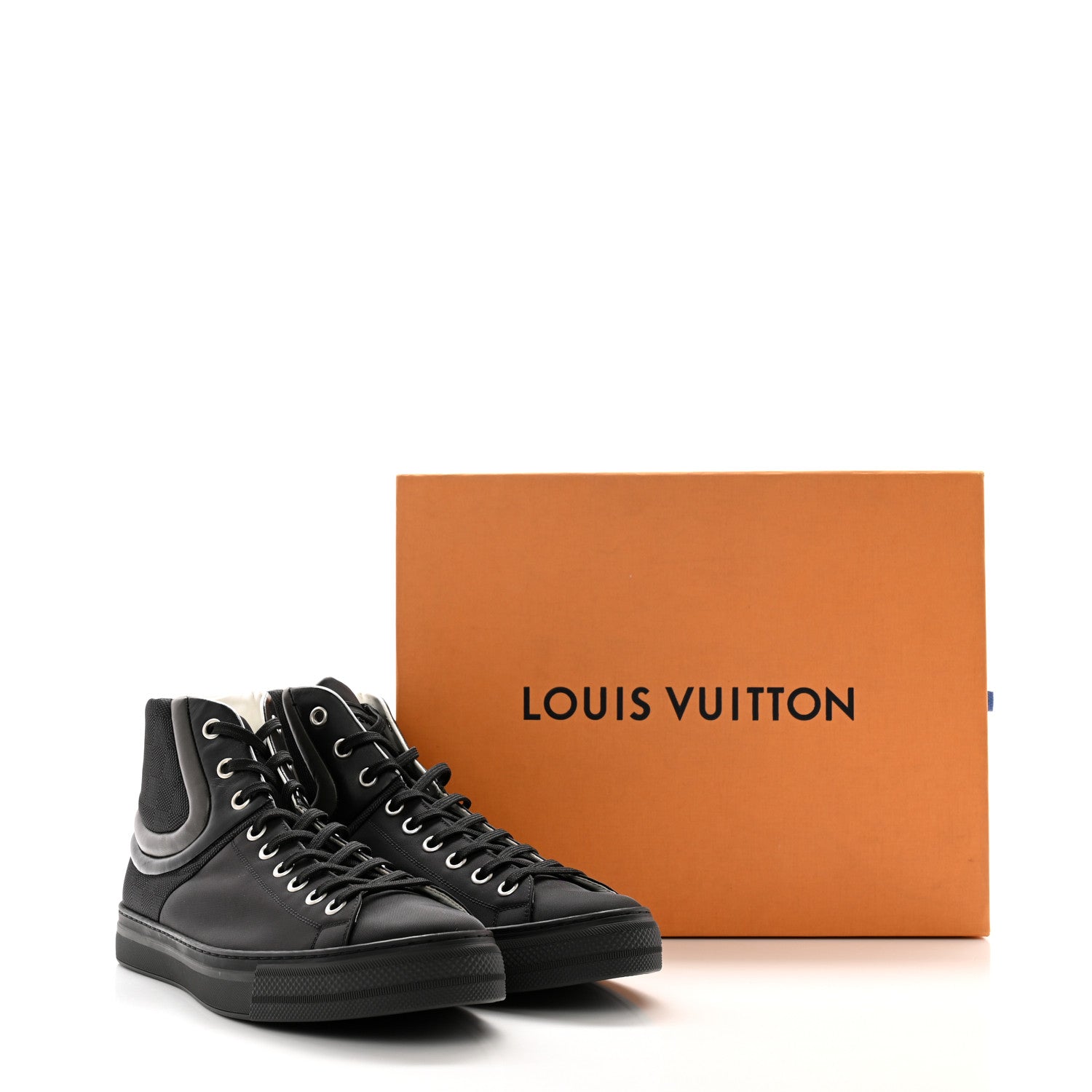 Louis Vuitton Damier Nylon Calfskin Sprinter Sneaker Boots 11 Black 9 of 9