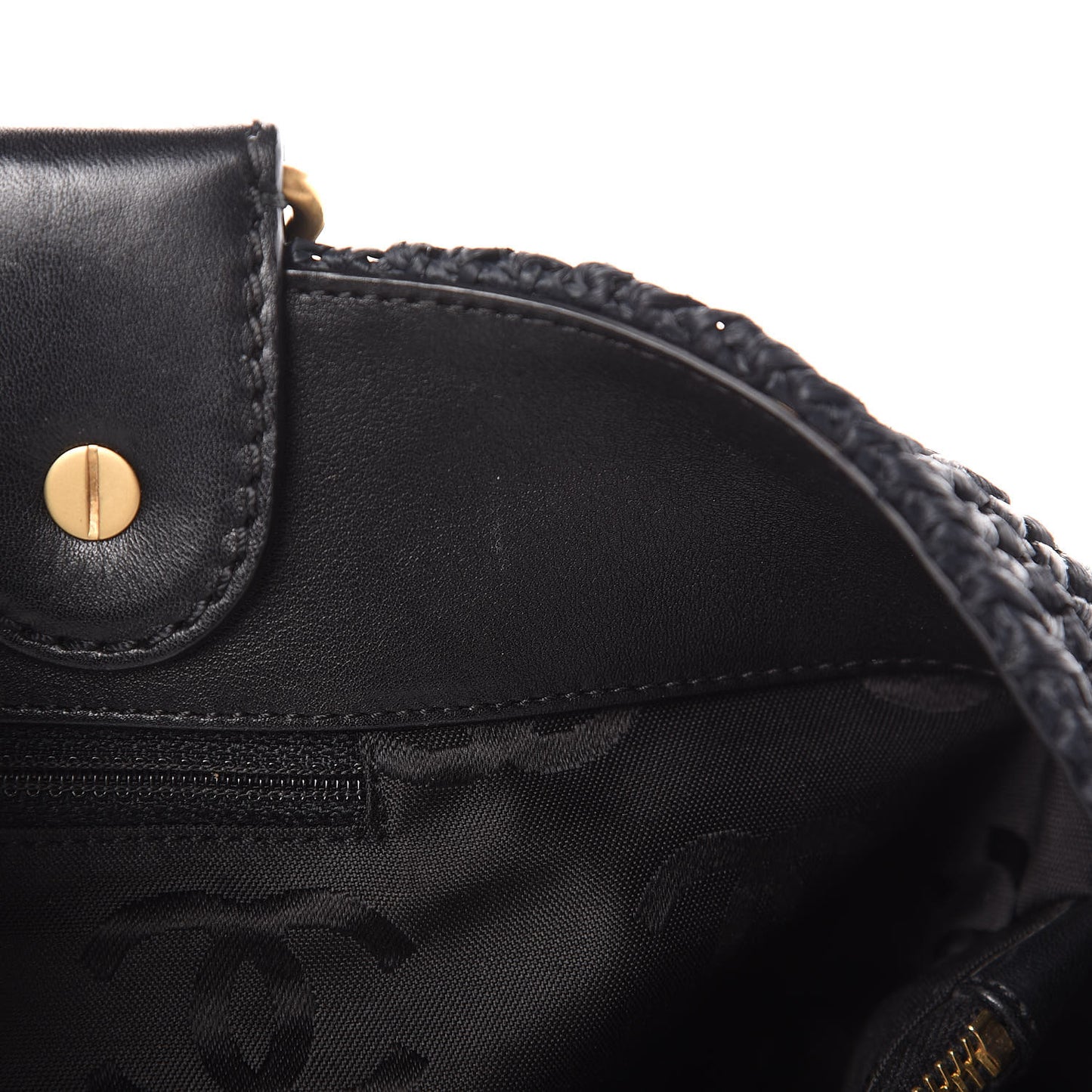 Straw Raffia Tote Black