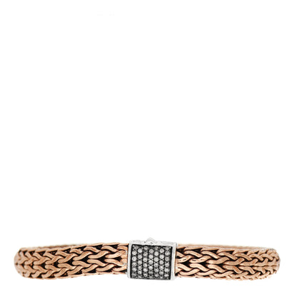 John Hardy Sterling Silver Bronze Diamond 7.5mm Classic Chain Bracelet 1 of 3