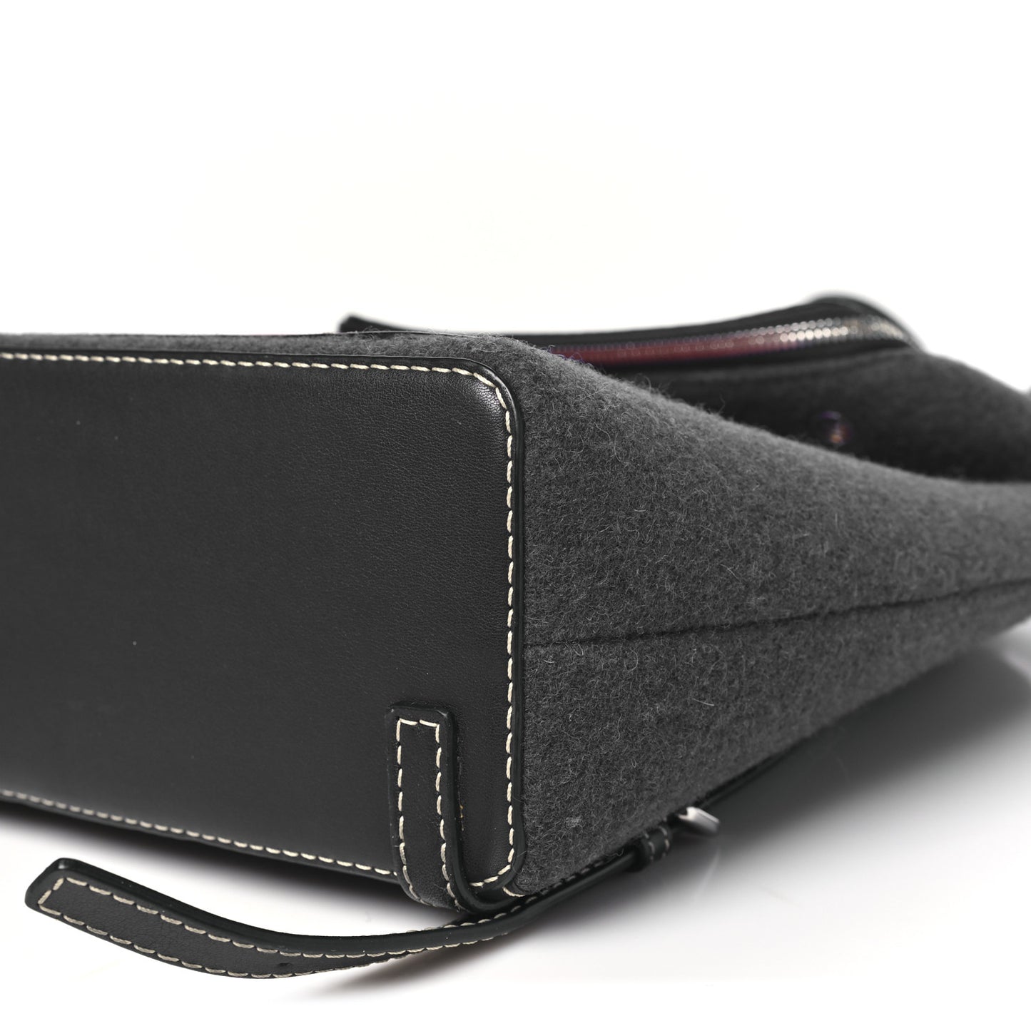 Wool Sheepskin Goya Grid Backpack Red Blue