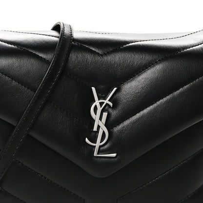 Saint Laurent Calfskin Y Quilted Monogram Toy Loulou Crossbody Bag Black 8 of 11