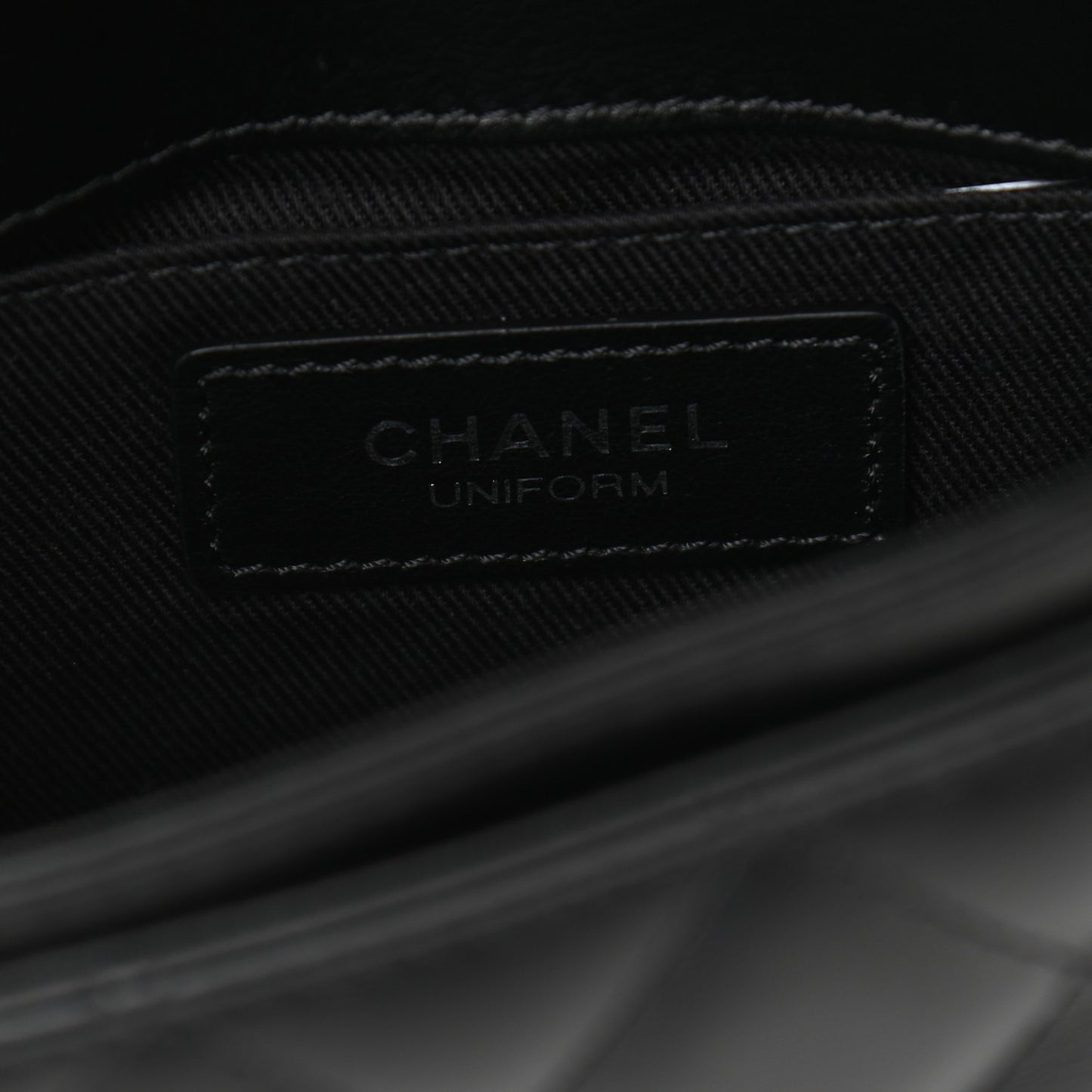 Calfskin Quilted CC Uniform Flap Belt Bag Black