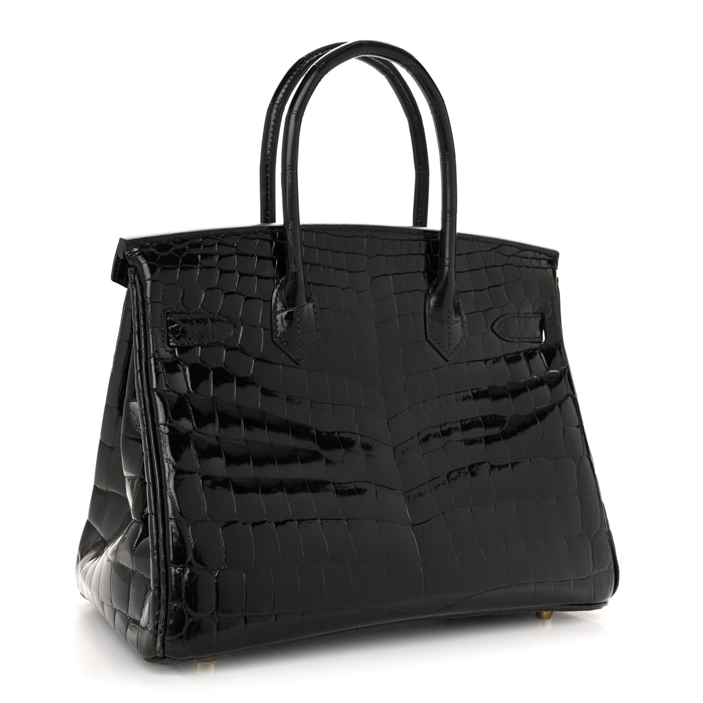 Shiny Niloticus Crocodile Birkin 30 Black